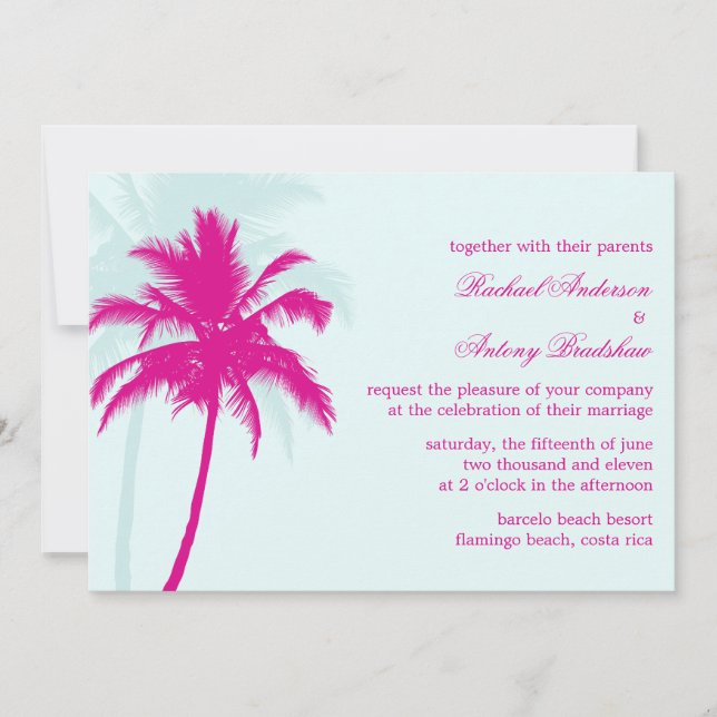 Invitation Mariage Palm Trees (Devant)