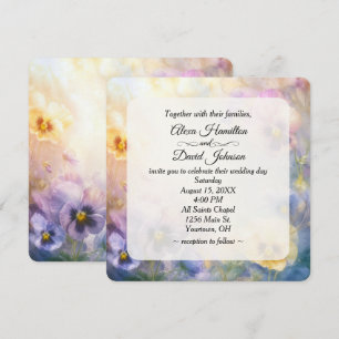 Invitation Mariage Pansy Abstrait Rêveur