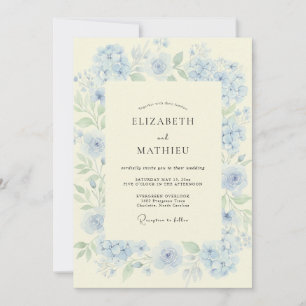 Invitation Mariage Paon Azur Clair