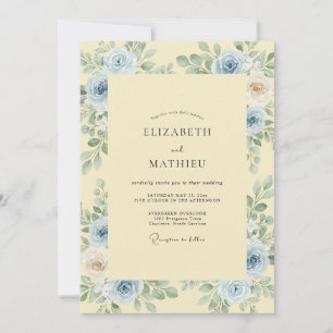 Invitation Mariage Papillon Acier Beurre