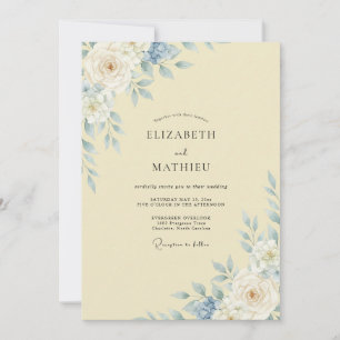 Invitation Mariage Papillon Azur Beurre