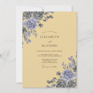 Invitation Mariage Papillon de Pervenche Beurre