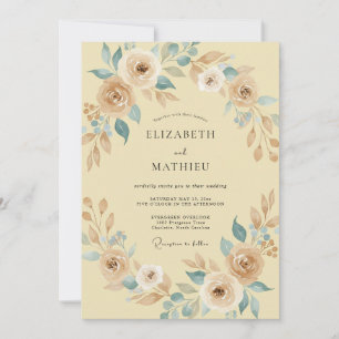 Invitation Mariage Papillon d'Eau Pivoine