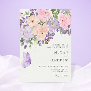 Invitation Mariage papillon floral