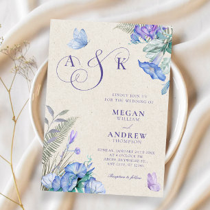 Invitation Mariage papillons floraux artistiques
