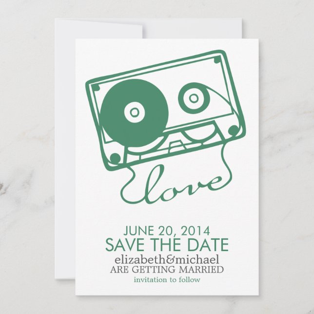 Invitation Mariage parfait Mix Enregistrer la date {green} (Devant)