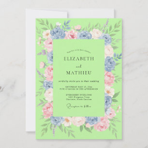 Invitation Mariage pastel pétale Chartreuse
