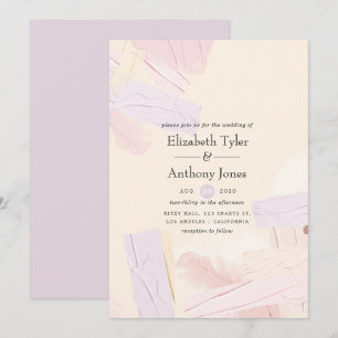 Invitation Mariage Pastel Rose Pâle et Éclaboussures de Peint