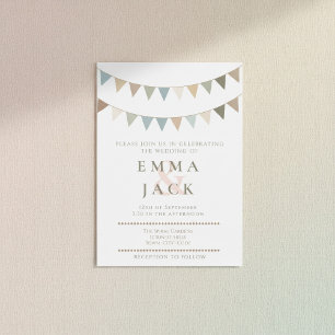 Invitation Mariage pastel rustique de brume neutre