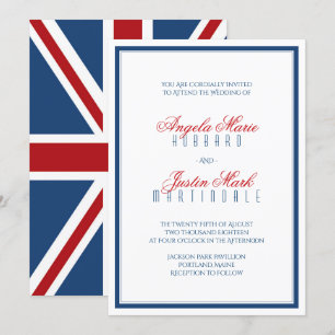 Invitation Mariage patriotique du drapeau Union Jack