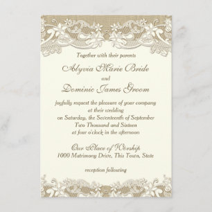Invitation Mariage Pays Vintage élégant
