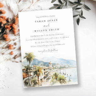 Invitation Mariage Paysage Aquarelle Santa Marta Colombie