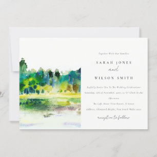 Invitation Mariage paysager Chic Campagne Mountain River