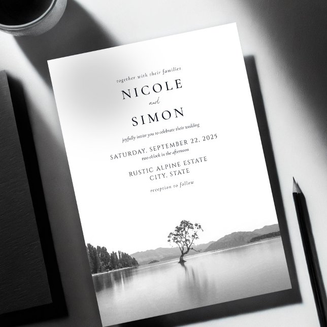 Invitation Mariage paysager Wanaka Tree Watercolor (Créateur téléchargé)