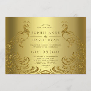 Invitation Mariage Peacock Abstrait de luxe moderne