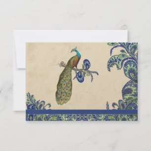 Invitation Mariage Peacock bleu et vert