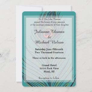 Invitation Mariage Peacock Feather