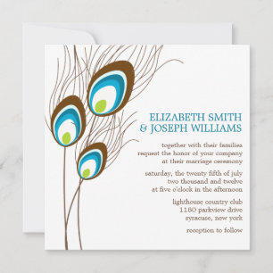Invitation Mariage Peacock turquoise