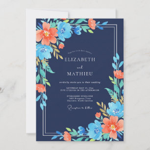 Invitation Mariage peint à la Tangerine de minuit