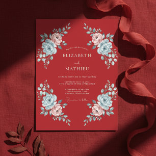 Invitation Mariage peint à la teinte carmin