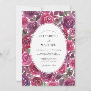 Invitation Mariage peint à l'améthyste de Bourgogne