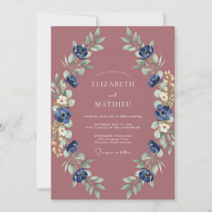 Invitation Mariage Peint à l'Argile Indigo