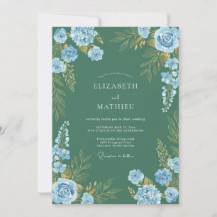 Invitation Mariage Peint au Bleuet de Genévrier