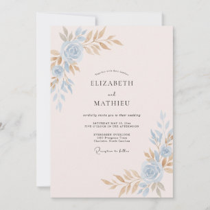 Invitation Mariage peint au Champagne rose
