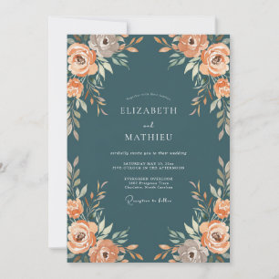 Invitation Mariage peint au corail essence