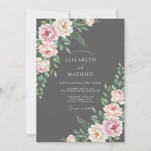 Invitation Mariage Peint au Fard à Joues Charbon