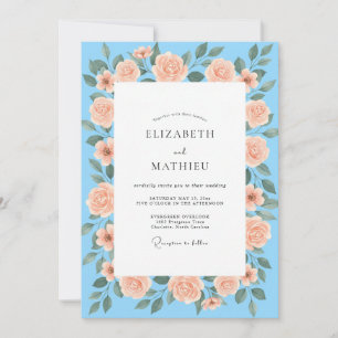 Invitation Mariage Peint Ciel Pêche