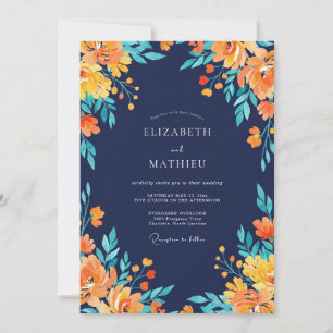 Invitation Mariage peint doré à minuit