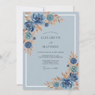 Invitation Mariage Peint en Acier Cuivre