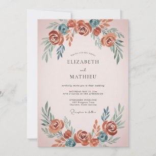 Invitation Mariage peint en ardoise rouille