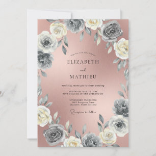 Invitation Mariage peint en mauve terne poussiéreux
