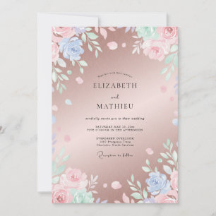 Invitation Mariage peint en or rose
