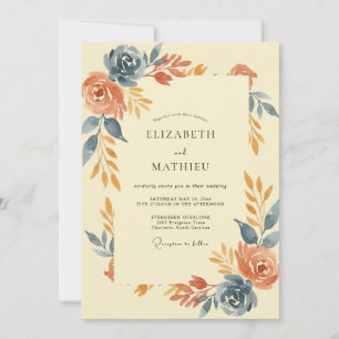 Invitation Mariage Peint en Terre Cuite d'Ardoise