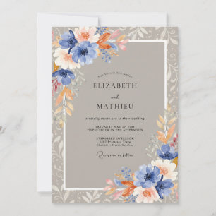 Invitation Mariage Peint en Terre Cuite Douce Azur