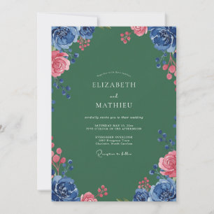 Invitation Mariage peint Hunter Coral