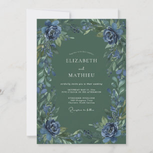 Invitation Mariage peint Hunter Indigo