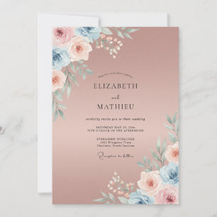 Invitation Mariage peint Mauve Assourdi