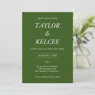 Invitation Mariage PERSONNALISABLE Vert Forêt
