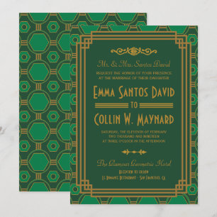 Invitation Mariage personnalisé Art Déco
