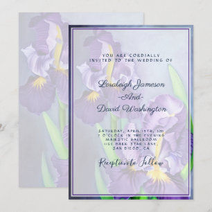 Invitation Mariage personnalisé aux iris violets subtils