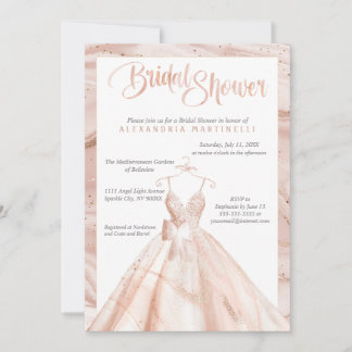 Invitation Mariage personnalisé avec aquarelle et or rose pou