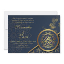 Mariage Personnalisé Élégant Bleu Nuit et Or