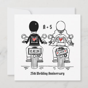 Invitation Mariage personnalisé moto d'anniversaire de motard