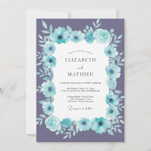 Invitation Mariage Pétale d'Améthyste Aqua