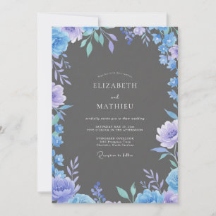 Invitation Mariage Pétale d'Ardoise Pervenche