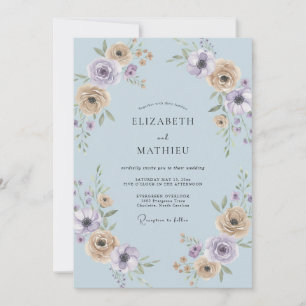 Invitation Mariage Pétale de Lilas Champagne Doux